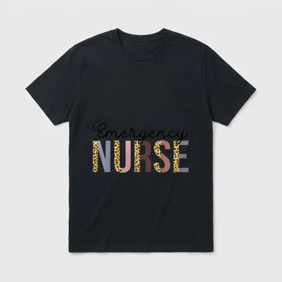 Emergency Nurse Leopard ER Cheetah Nursing T-Shirt – Classic T-Shirt in Black
