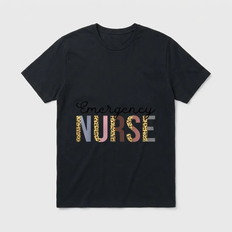 Emergency Nurse Leopard ER Cheetah Nursing T-Shirt – Classic T-Shirt in Black