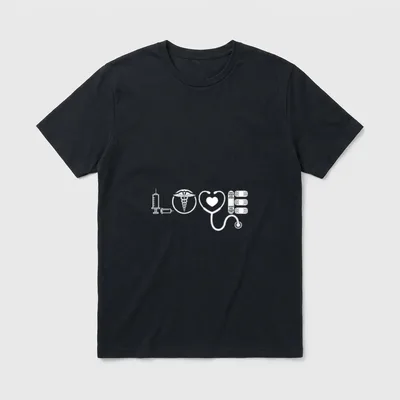 Love Nurse Cute ER RN CNA T-Shirt – Classic T-Shirt in Black
