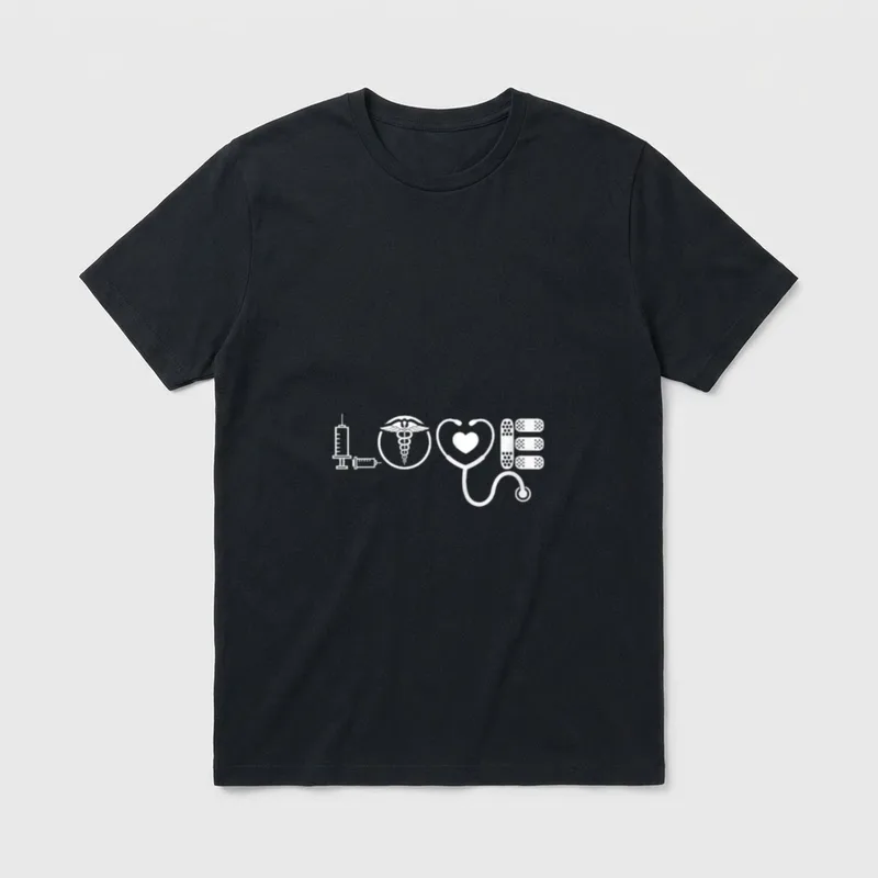 Love Nurse Cute ER RN CNA T-Shirt – Classic T-Shirt in Black