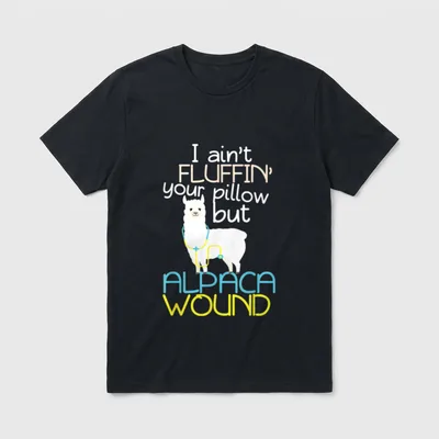Alpaca Wound Care Nurse Trauma ER T-Shirt – White alpaca with a stethoscope and wound care pun – Classic T-Shirt in Black