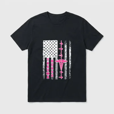 Trauma Nurse Flag RN Emergency ER T-Shirt – Classic T-Shirt in Black