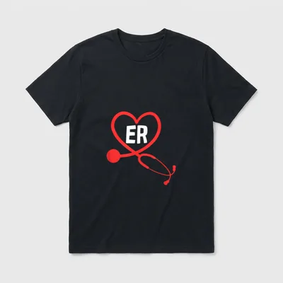 ER Emergency Nurse Profession Cute Hospital T-Shirt – Classic T-Shirt in Black