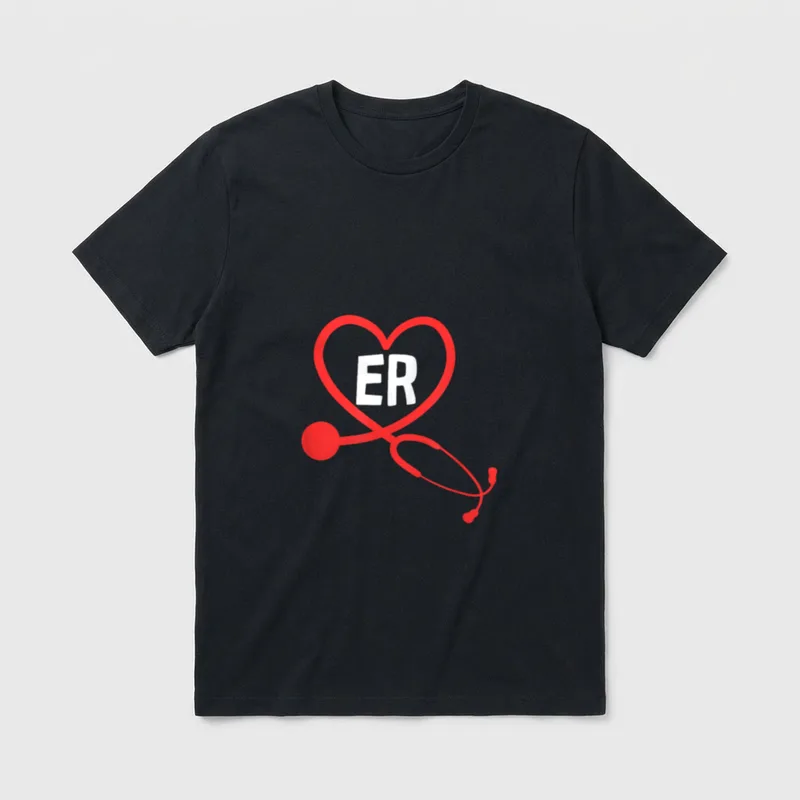 ER Emergency Nurse Profession Cute Hospital T-Shirt – Classic T-Shirt in Black