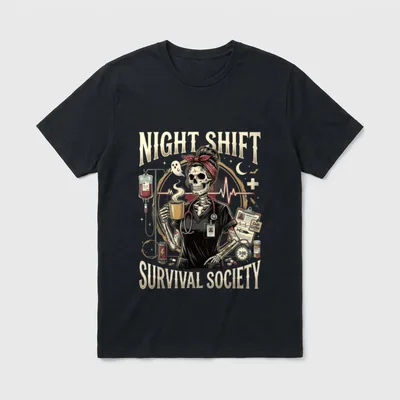 Night Shift Survival Society Funny ER T-Shirt – Classic T-Shirt in Black