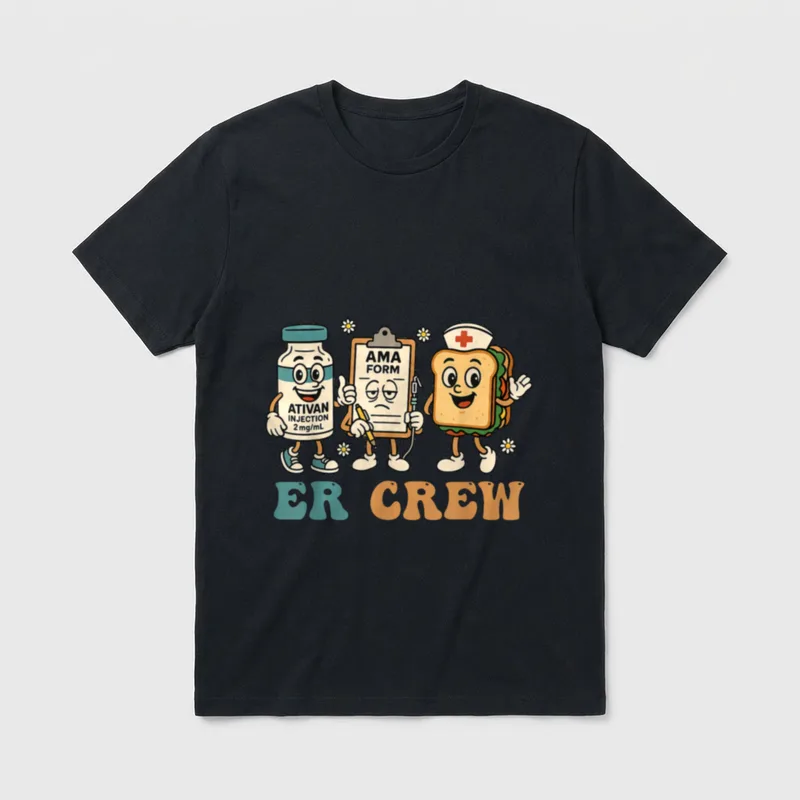 Crew Emergency Room Funny ED Nurse T-Shirt – Classic T-Shirt in Black