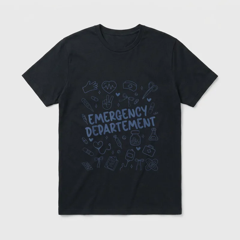 Emergency Department Room Healthcare ER Lightweight T-Shirt – Classic T-Shirt in Black
