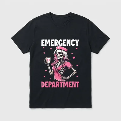 Valentine Er Nurse Emergency Department Room T-Shirt – Classic T-Shirt in Black