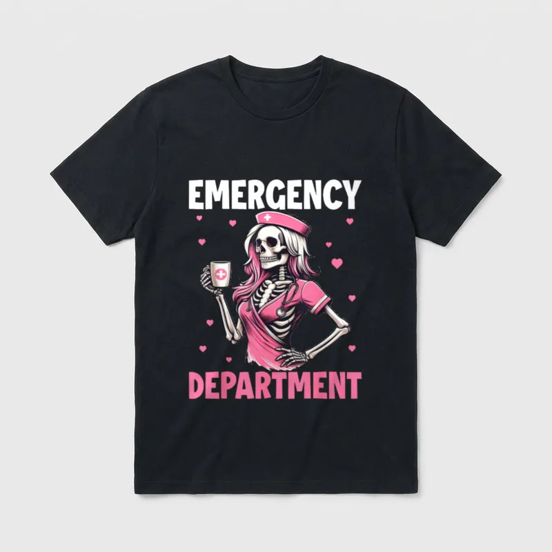 Valentine Er Nurse Emergency Department Room T-Shirt – Classic T-Shirt in Black