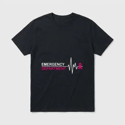 Emergency Department Room Nurse Breast Lightweight T-Shirt – Classic T-Shirt in Black