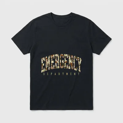Camo Emergency Department Camouflage ER ED T-Shirt – Classic T-Shirt in Black