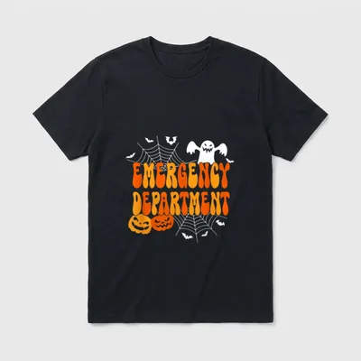 Funny Halloween Emergency Department Room Nurse T-Shirt – Classic T-Shirt in Black