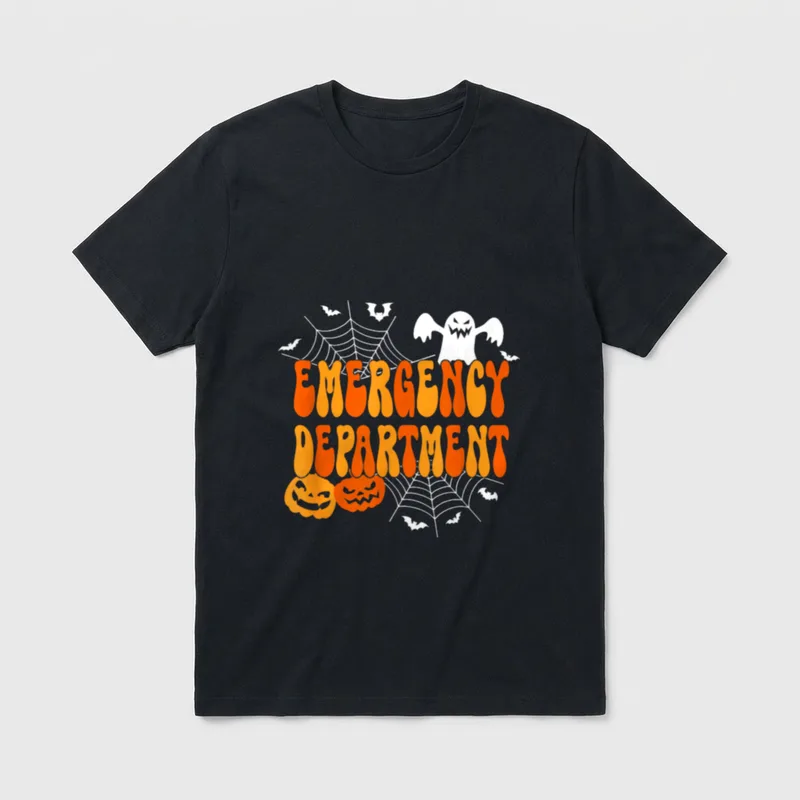 Funny Halloween Emergency Department Room Nurse T-Shirt – Classic T-Shirt in Black