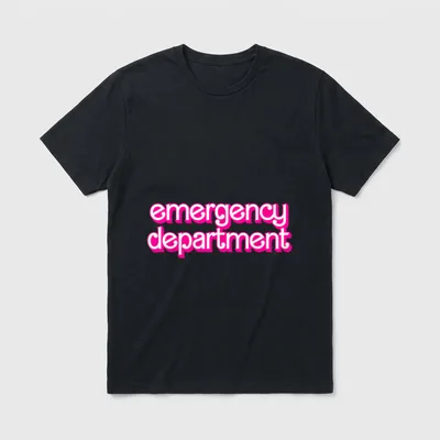 Pink Emergency Department Nurses ER Retro T-Shirt – Classic T-Shirt in Black