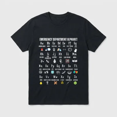 Emergency Room Nurse Alphabet ED RN T-Shirt – Classic T-Shirt in Black