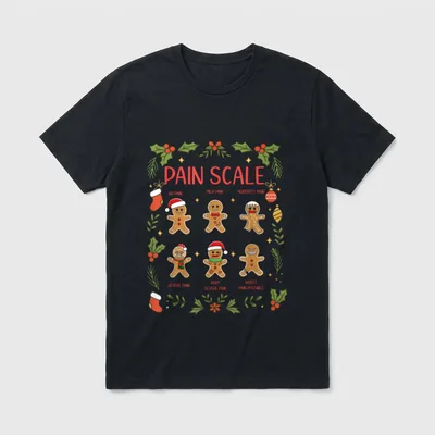 Pain Scale Gingerbread Assessment RN ER T-Shirt – Classic T-Shirt in Black