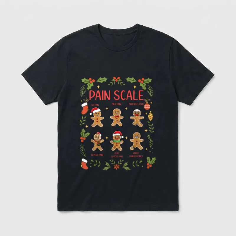 Pain Scale Gingerbread Assessment RN ER T-Shirt – Classic T-Shirt in Black