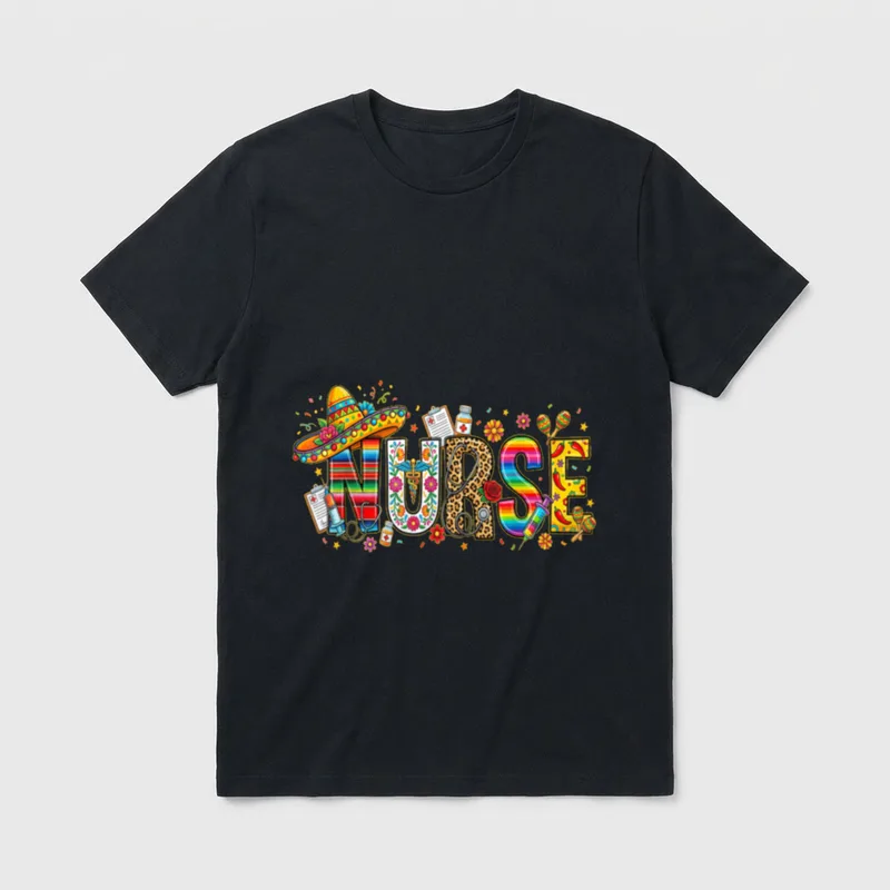 Latina ER Festive Mexican Nurse Cinco T-Shirt – Classic T-Shirt in Black