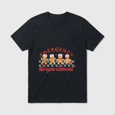Christmas Emergency Department ER Crew Gingerbread T-Shirt – Classic T-Shirt in Black