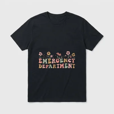 Emergency Department Room ER Nurse Retro T-Shirt – Classic T-Shirt in Black