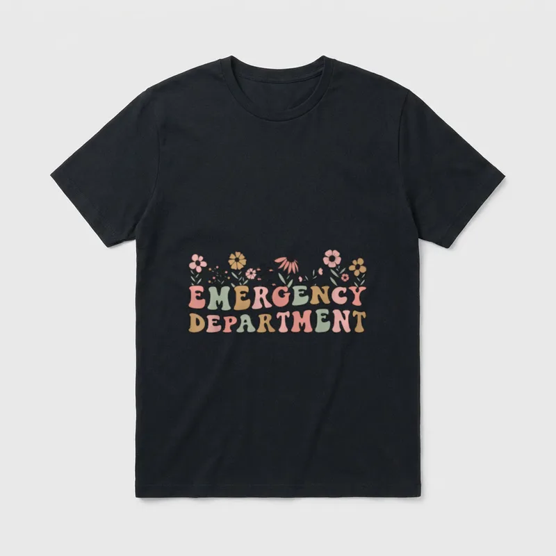 Emergency Department Room ER Nurse Retro T-Shirt – Classic T-Shirt in Black