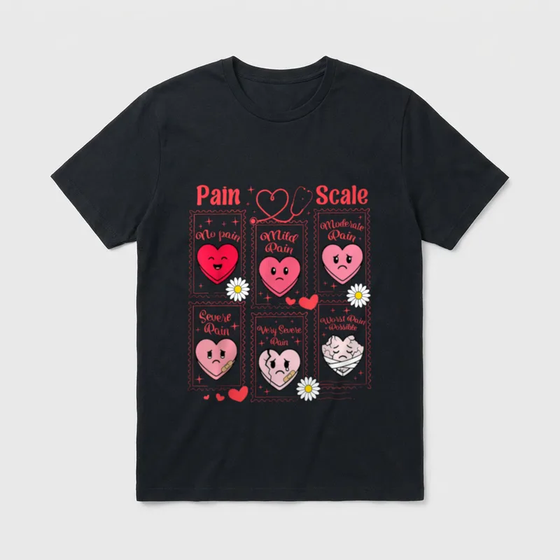 Pain Scale Heart Candy Trauma Nurse T-Shirt – Classic T-Shirt in Black