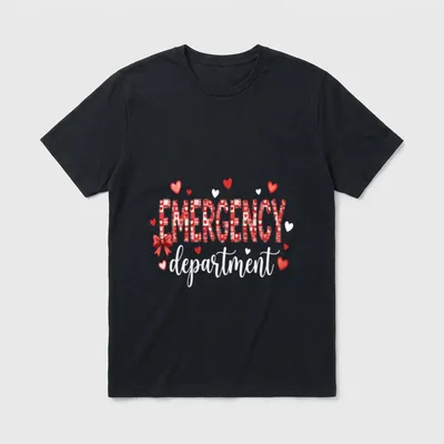 Emergency Department Valentine ER Valentines Nurse T-Shirt – Classic T-Shirt in Black
