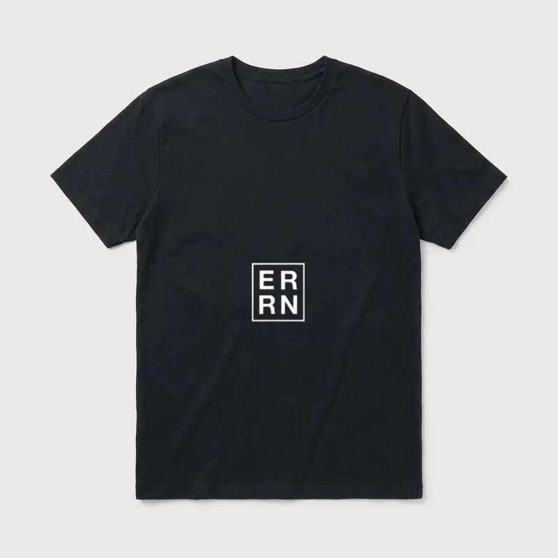 Emergency Room Registered Nurse T-Shirt – Boxed ER RN letters in a square frame – Classic T-Shirt in Black