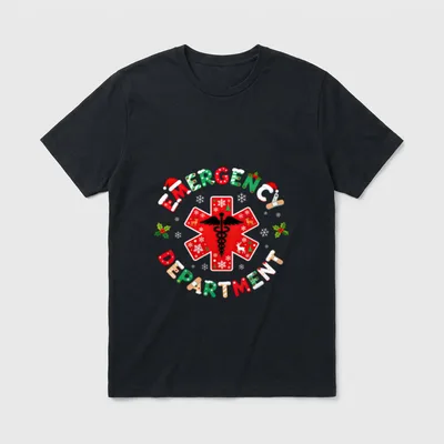 Emergency Room ER Nurse Christmas Festive T-Shirt – Classic T-Shirt in Black