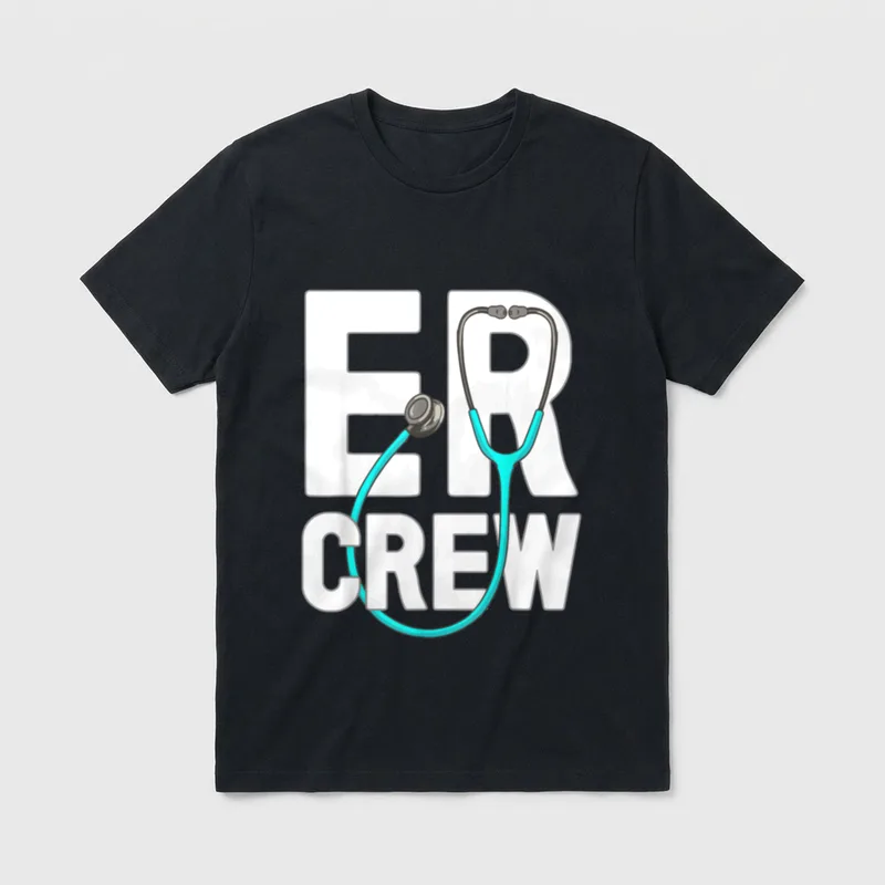 ER Crew Emergency Room Nurse Lightweight T-Shirt – Classic T-Shirt in Black