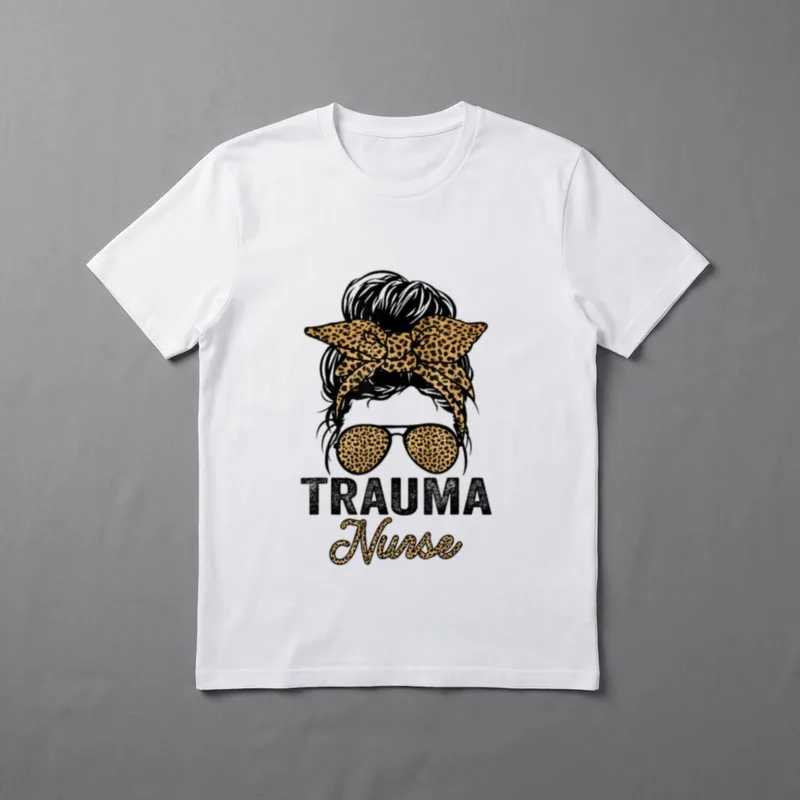 Trauma Nurse Appreciation Day Leopard T-Shirt – Classic T-Shirt in Black