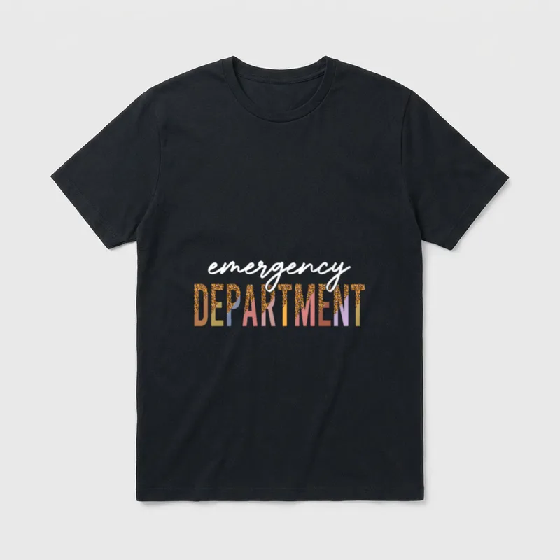 Emergency Department ED Nurse ER Leopard T-Shirt – Classic T-Shirt in Black