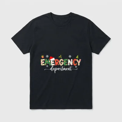 Emergency Department Christmas RN ED ER T-Shirt – Classic T-Shirt in Black