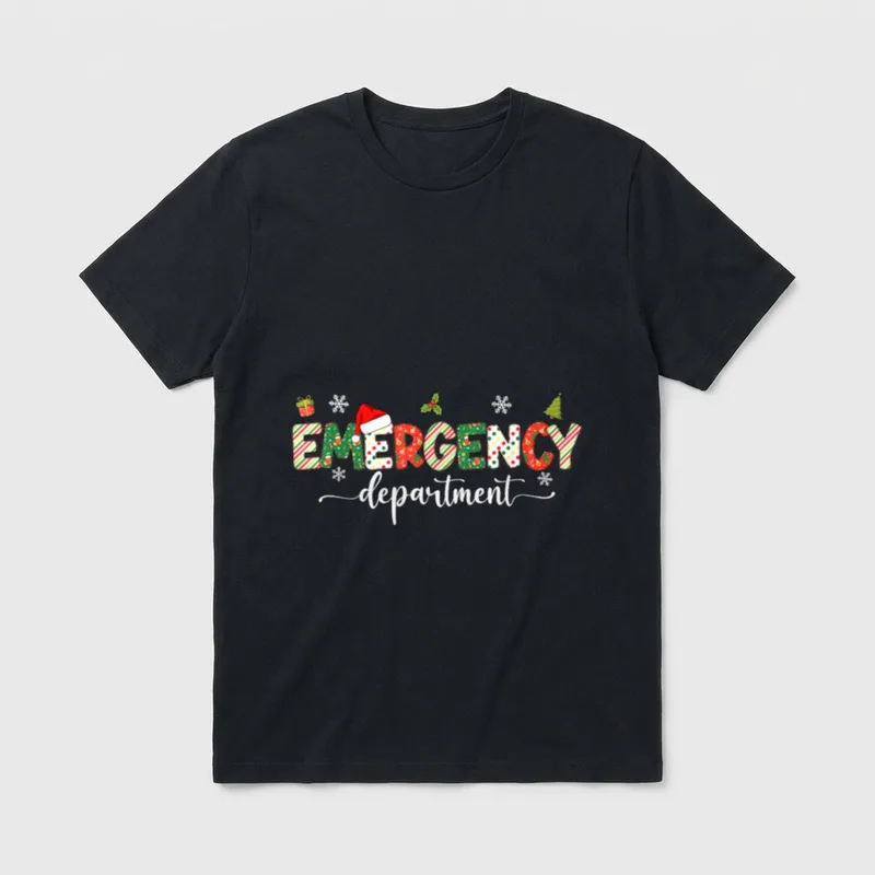 Emergency Department Christmas RN ED ER T-Shirt – Classic T-Shirt in Black