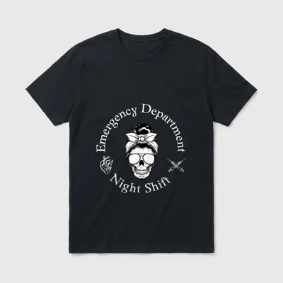 Emergency Department Night Shift Room Nurse T-Shirt – Classic T-Shirt in Black