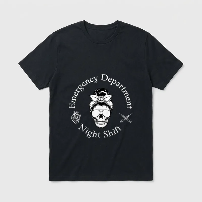 Emergency Department Night Shift Room Nurse T-Shirt – Classic T-Shirt in Black