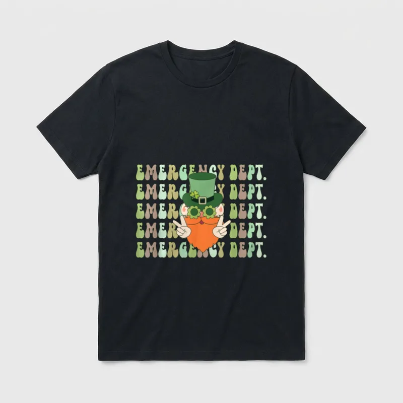 Nurse Holiday St Patrick's Day ER T-Shirt – Classic T-Shirt in Black