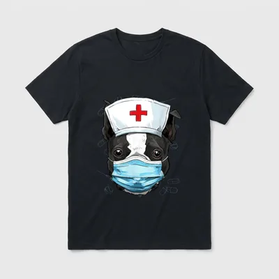Hospital Boston Terrier ER Nurse RN T-Shirt – Classic T-Shirt in Black