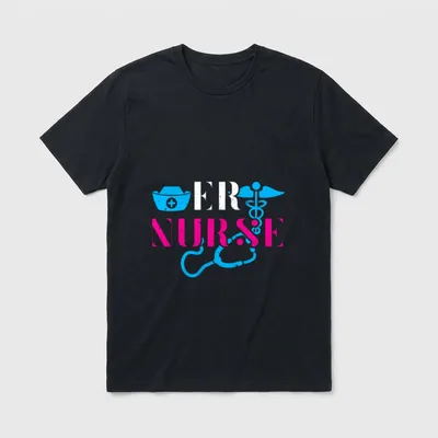 ER Nurse Heart Stethoscope Medical Emergency T-Shirt – Classic T-Shirt in Black