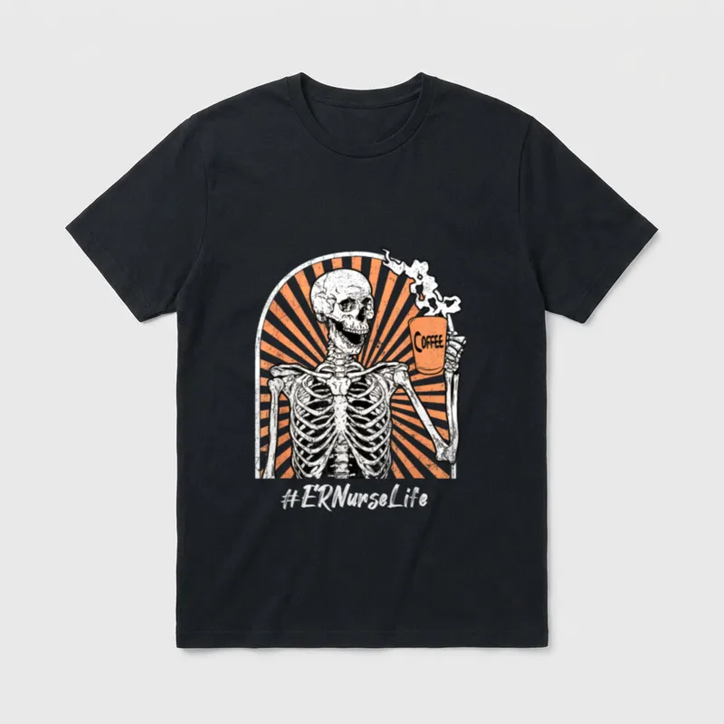 ER Emergency Room Nurse Life Coffee T-Shirt – Classic T-Shirt in Black