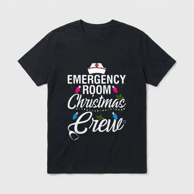 ER Christmas Crew Emergency Room Techs T-Shirt – Classic T-Shirt in Black