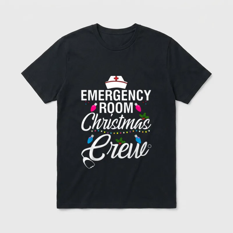 ER Christmas Crew Emergency Room Techs T-Shirt – Classic T-Shirt in Black