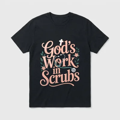 Scrubs Jesus Faith God CNA Christian T-Shirt – Classic T-Shirt in Black