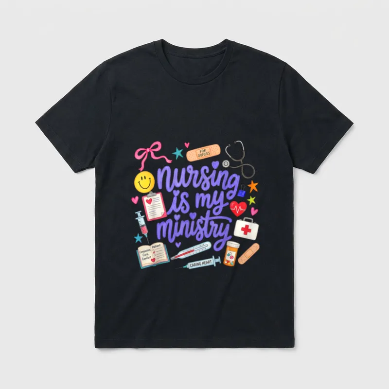 Nursing Is My Ministry Christian Life T-Shirt – Classic T-Shirt in Black