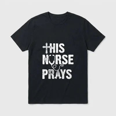 This Nurse Prays Christian Faith Stethoscope T-Shirt – Classic T-Shirt in Black