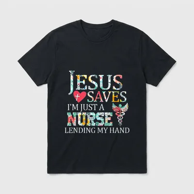 Jesus Saves I'm Just a Hand T-Shirt – Classic T-Shirt in Black