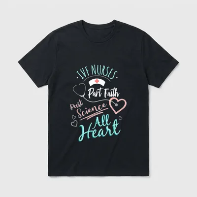 IVF Nurse Part Faith Science All T-Shirt – IVF NURSES Part Faith Part Science All Heart – Classic T-Shirt in Black