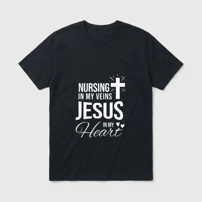Nursing in My Veins Jesus Perfect T-Shirt – Classic T-Shirt in Black