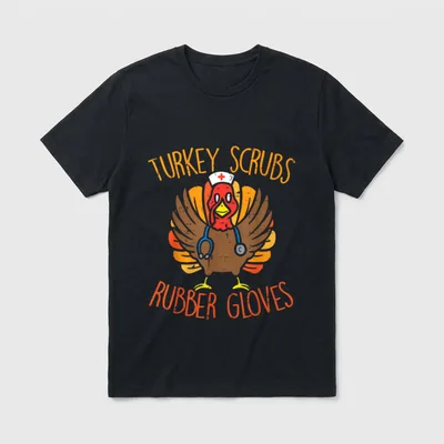 Turkey Scrubs Rubber Gloves Nurse Fall T-Shirt – Classic T-Shirt in Black