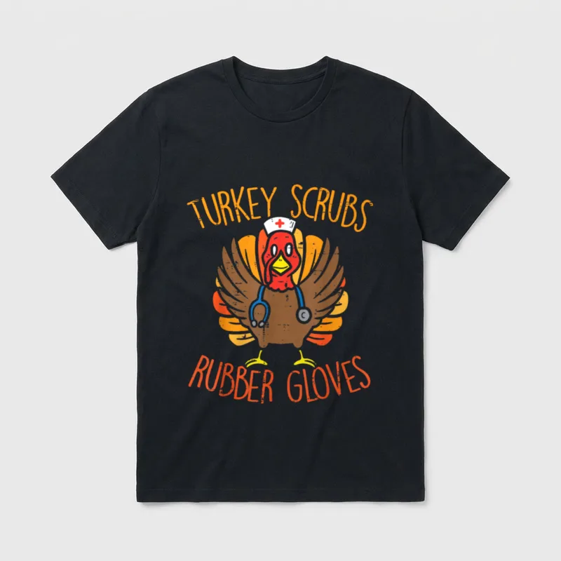 Turkey Scrubs Rubber Gloves Nurse Fall T-Shirt – Classic T-Shirt in Black